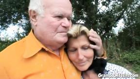 ”Teen hoe in threeway with elderly couple”