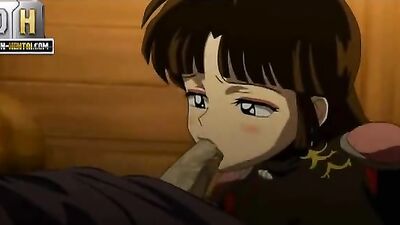 Sango hentai parody with inuyasha - cumshots, blowjob, and facial!