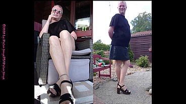 Nylonjunge in Damenwäsche ** Outdoor **