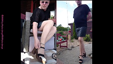 Nylonjunge in Damenwäsche ** Outdoor **