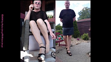 Nylonjunge in Damenwäsche ** Outdoor **