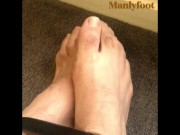 Male foot bondage - black leather belt bastinado whipping - first time trying out - Manlyfoot