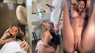 Rough Sex and Hard Fucking in the Kitchen Ending in a Creampie with Emma Hix