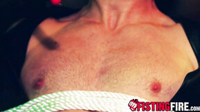 ”Tatted top Drew Valentino admires the accommodating hole with licking cum”