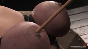 Claire Dames Her Huge Tits, Bound and Oiled. Her Body Spread and Tormented.