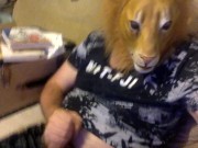 Solo fap on the sofa + cumshot