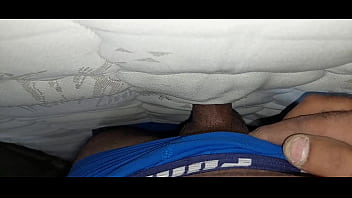 I fuck the mattress standing up and cum on the mattress