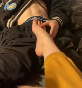 lewd foot job..