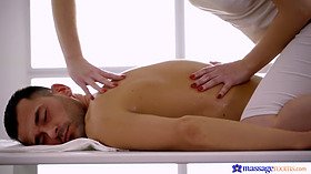Stroking table massage and porn, thanks to handsome Lady Bug