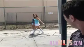 Two small-titted babes get rough in a merciless threesome