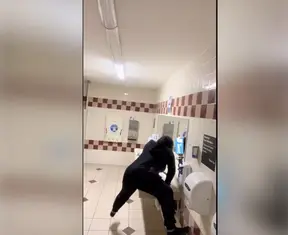 Naughty American girl rubs her thick ebony pussy while fully clothed