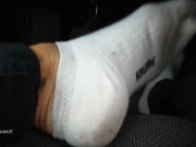 Hot Little Feet Tease On A Car Dashboard Trailer