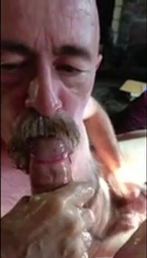Big Bear Cock Sucked Silly by Daddy
