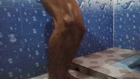 Enjoying at bathroom with ass and penis