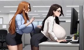 Funny Huge Boobs Office, Ai Animation