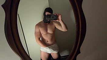 Handsome Young Daddy PhantomGentX Pumps Post-Work Ungroomed in Sweaty Underwear Mirror