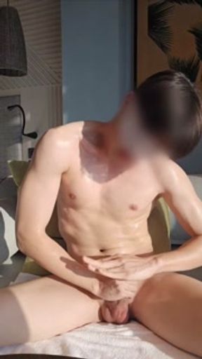 young gay edging cum with blindfolded