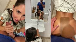 isabelle eleanore new ppv blowjob and doggy fuck in public restroom porn video