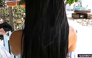 Hot ladyboy candy public naked and shower
