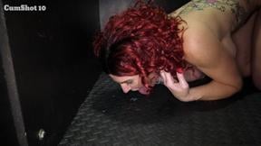 Yeah, you go and lick that cum off the floor!