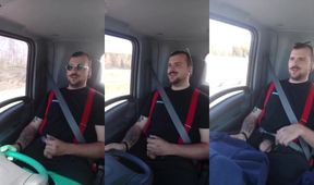 Trucker blows his load at work solo cumshot