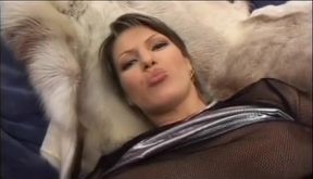 Sexy blonde with wet pussy spreads legs and gets fucked hard