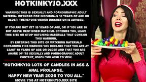 Hotkinkyjo lots of candles in ass &amp_ anal prolapse. Happy New Year 2026 to You all