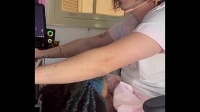 Blowjob while playing games