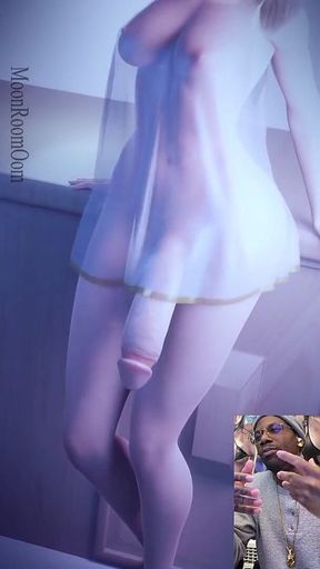 Night Gown Transgender Gets so Hard so Fast She Cums All Over