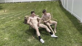 step bro jerks me off and makes me cum outside