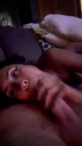 Hot Latina Sucking Big Dick for Hours After Party