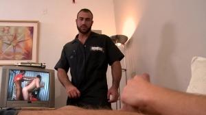 Str8ToGay - Hairy Spencer Reed in collar masturbation