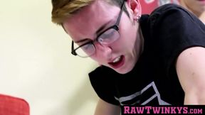 RawTwinkys.com - Cute tattooed emo twink Austin Hill gets anally pounded by a huge di