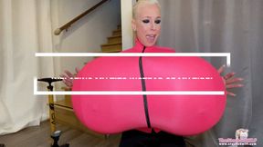 Inflating my tits instead of my tire! Breast Expansion Fetish