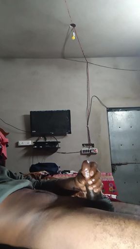 A Bengali Bull Masterbet. Use Indian Ayurvedic Oil. for His Big Black Dick