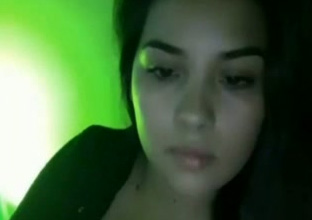 Desirable Latin beauty exposes her gorgeous big boobs on cam
