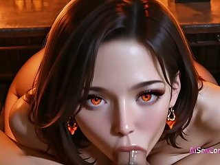 Busty brunette lounges in whiskey bar & gets fucked hard before a juicy cumshot (AI)