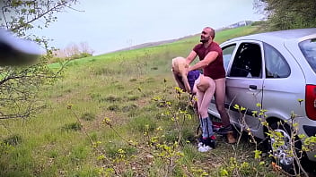 PREMIUM - SEX IN PUBLIC HOT BLONDE GIRL NEXT TO TRAFFIC