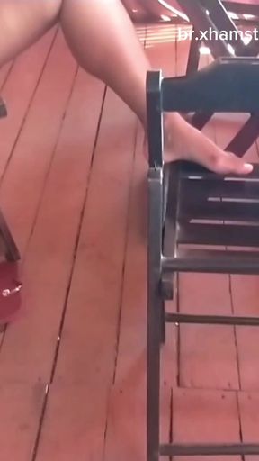 Showing her panties at the bar   Clip 1