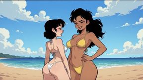 Bikini Beach Catfight: White vs Yellow low