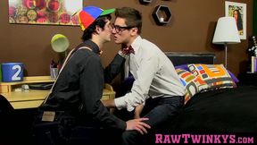 RawTwinkys.com - Nerdy twink Jasper Robinson blows sixty-nine style before breeding