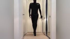 Walking and Posing in Kinky Slutty Boots and Full Rubber