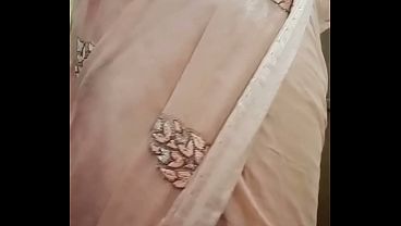 Indian Gay Crossdresser Bottom Gaurisissy feeling horny for sex in silky saree with heavy jwellery real homemade sex