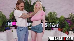 Busty MILF Gigi Sweets gets a facial from Bryan Gozzling