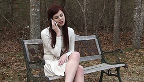 Ardent slender leggy redhead Tgirl Aspen Brooks gets analfucked missionary