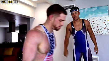 JO Race! Get CUMMED ON if you lose. Hot College Jocks Edition.