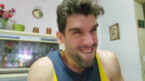 He makes super-naughty faces when he is tugging