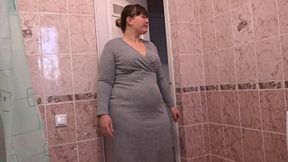 The plump mom filled her girlfriend's panties with her hairy pussy&#x270C; and took them home  Panty play and sniffing