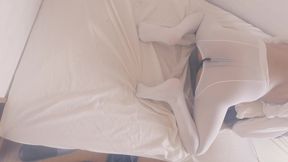 The older brother slammed the hospital pillow against it.