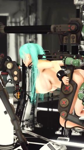 Thrilling moment from &quot;Sex in a spaceship. Space busty girl in cuffs gets fucked hard by sex robot in the lab&quot;